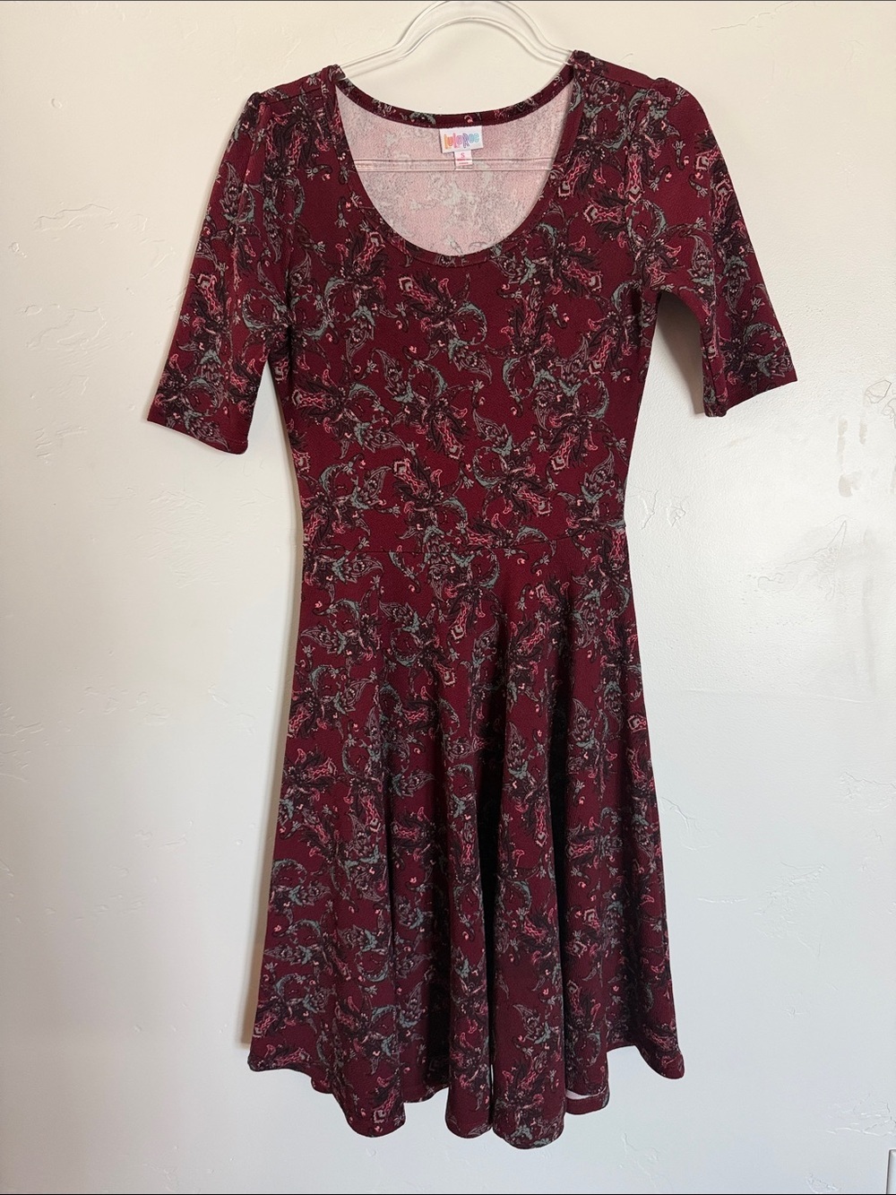 LuLaRoe Simply Comfortable Floral Midi Fit & Flare Dress